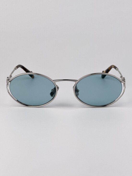 Miu Miu Women’s Sunglasses – LOGO Silver Blue Oval MU52YS 1BC20R New & Authentic main image 6
